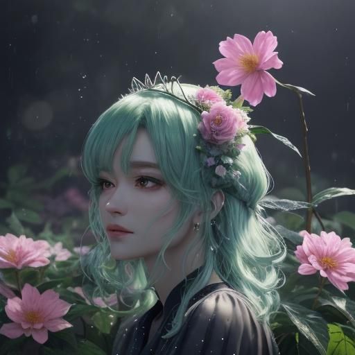 Happy Anime Spider Girl Enjoying Morning Coffee