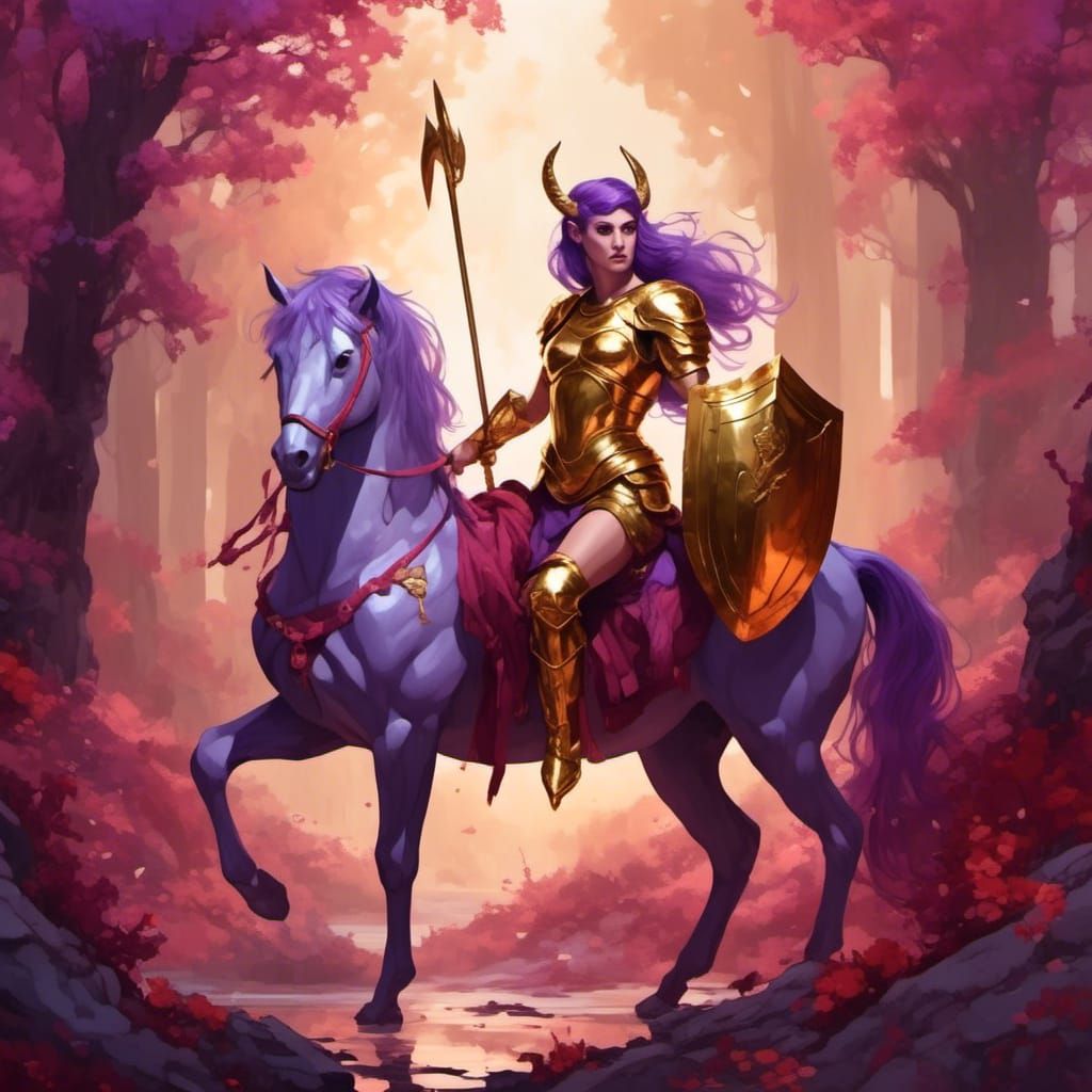 Centaur Woman with Pike and Shield