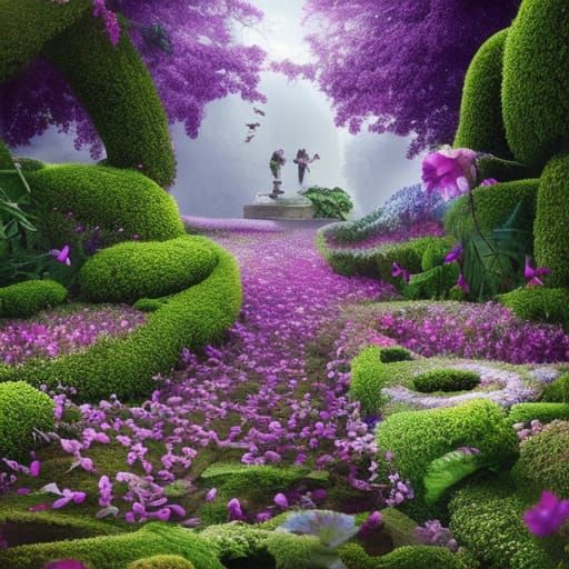 Secret Flower Garden: Dramatic Digital Matte Painting