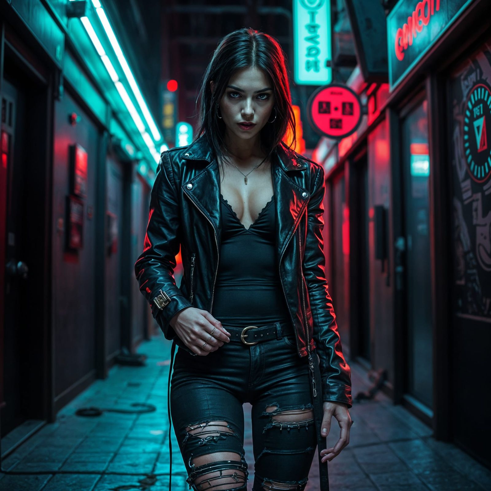 Cyberpunk Vampire Woman