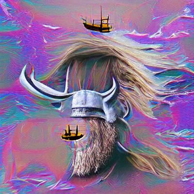 Viking Warrior in Traditional Battle Gear
