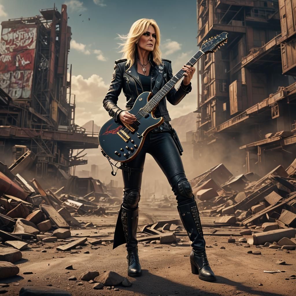 Lita Ford Guitar Solo: Detailed Matte Painting