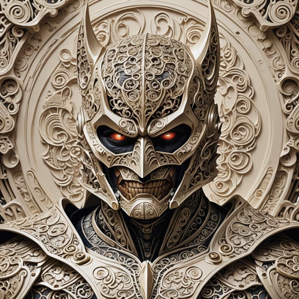 realistic batman oni mask samurai