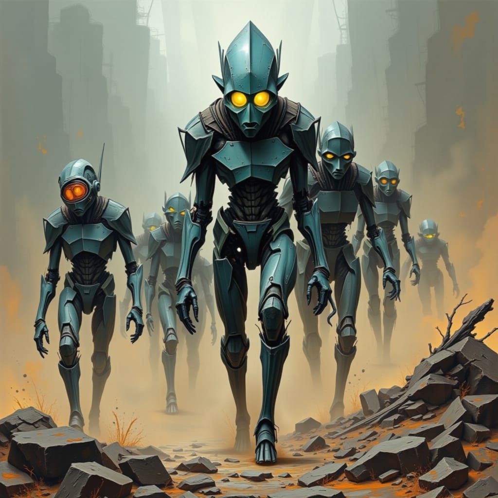 Cyborg Mercenaries in Battle