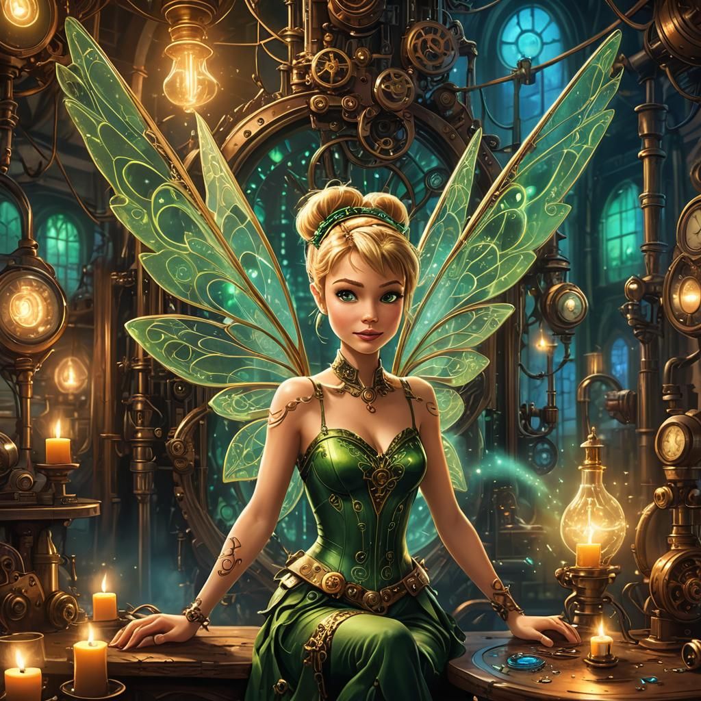 Tinkerbell in Steampunk Workshop Concept Art