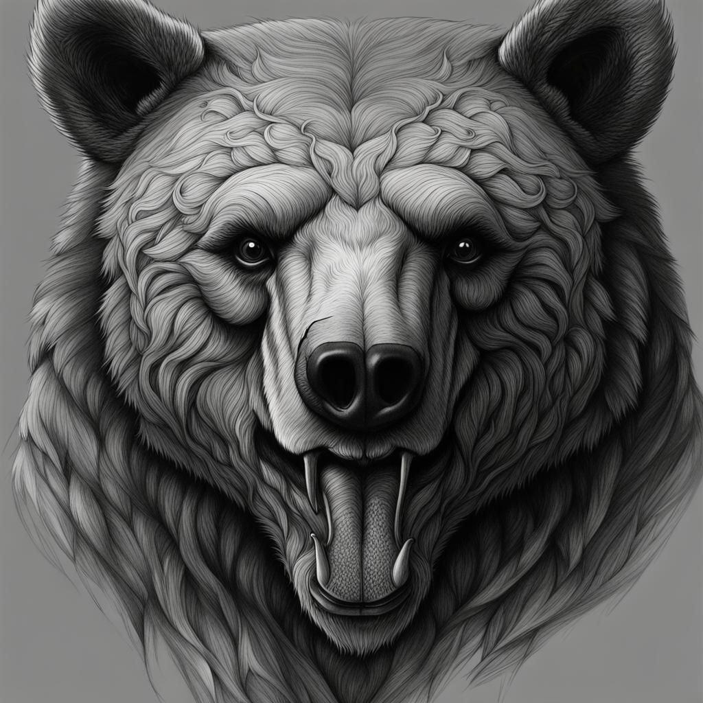 Detailed Pencil Drawing of Skyrim Bear