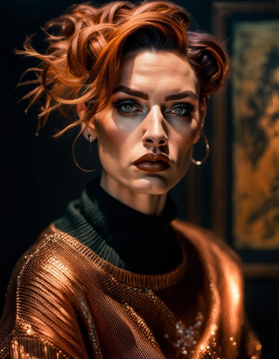 Androgynous Portrait in Hyperrealistic Cinematic Style