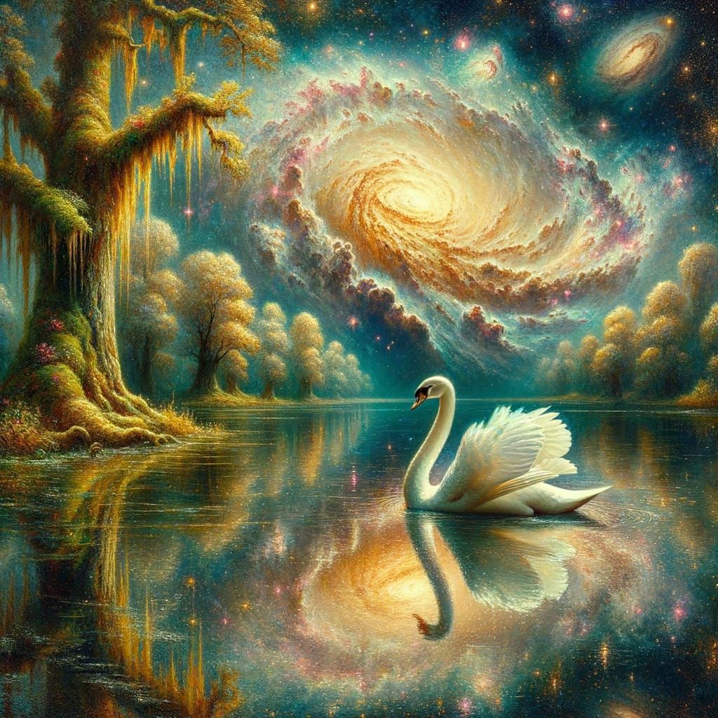 Swan Nebula Feathers on Cosmic Lake