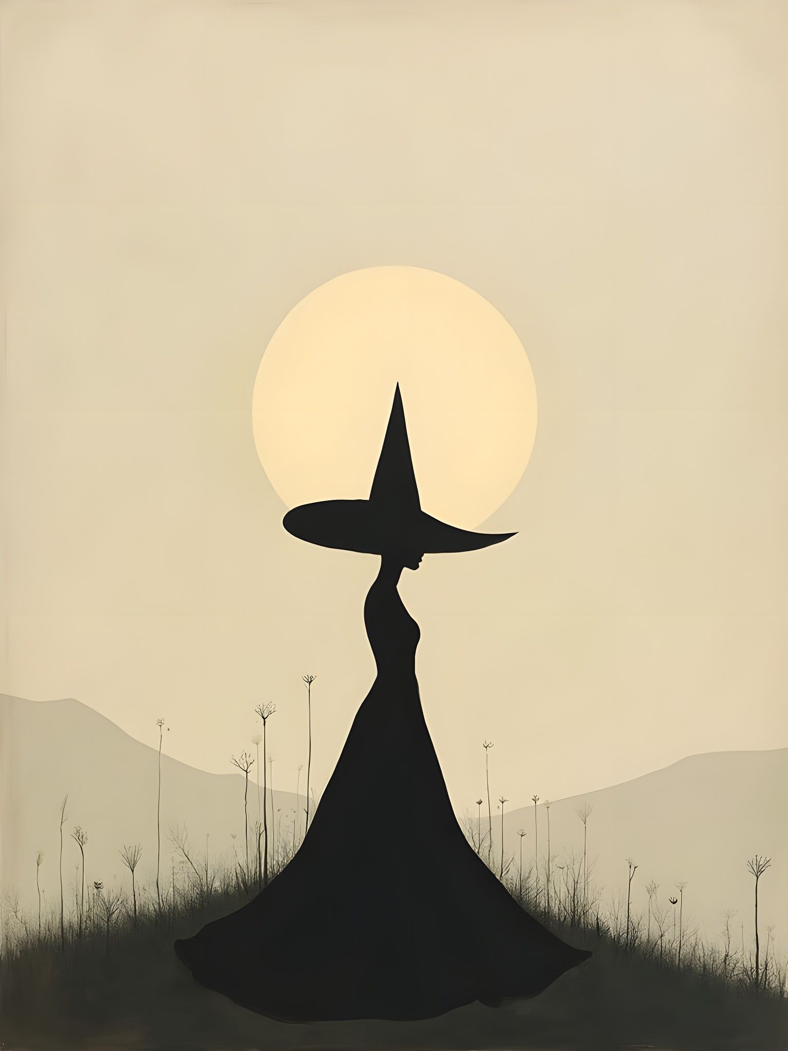 Elegant Witch in Soft Dusk Light