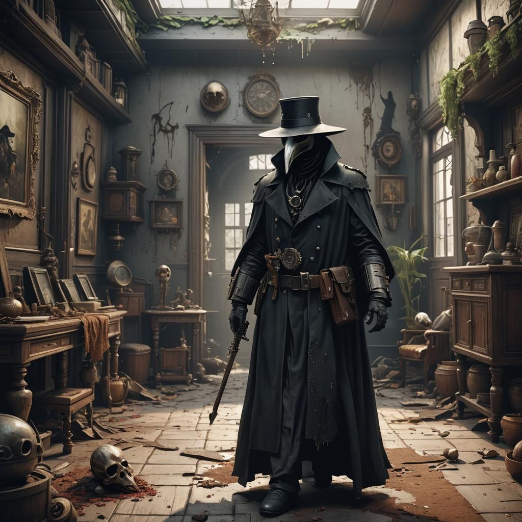 Plague Doctor Pays a House Call: Fantasy Concept Art