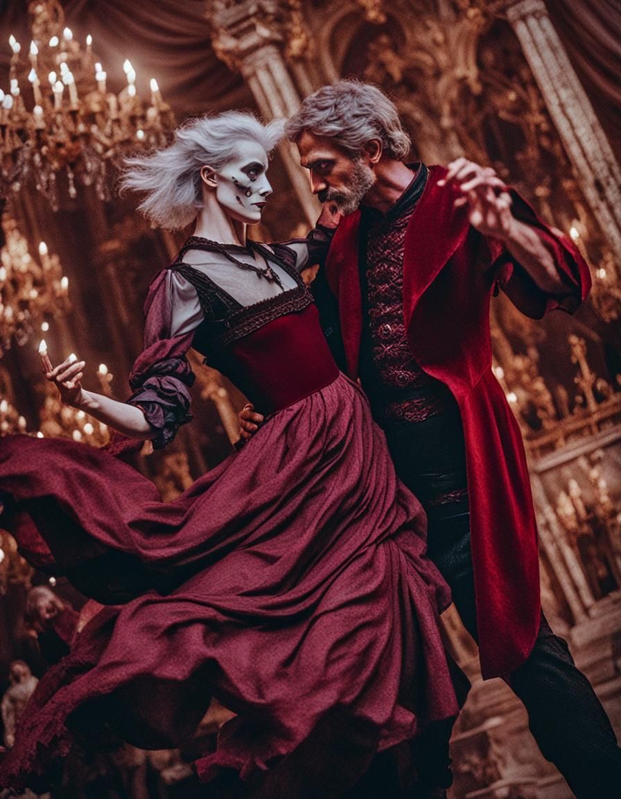 Medieval Dance with Androgynous Beauty, Cinematic Still