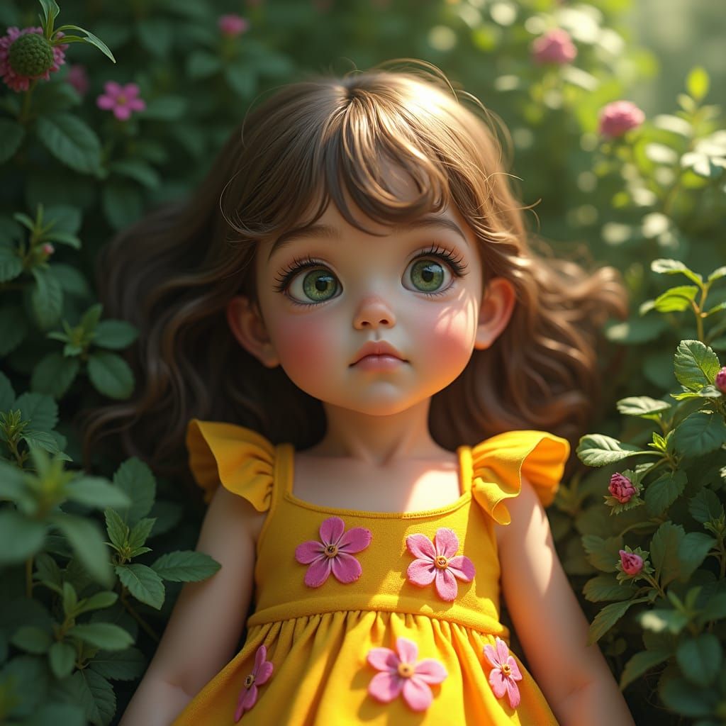 Child in Mystical Realm: Atmospheric Matte Painting