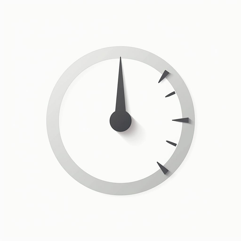 Minimalist Speedometer Illustration on White Background