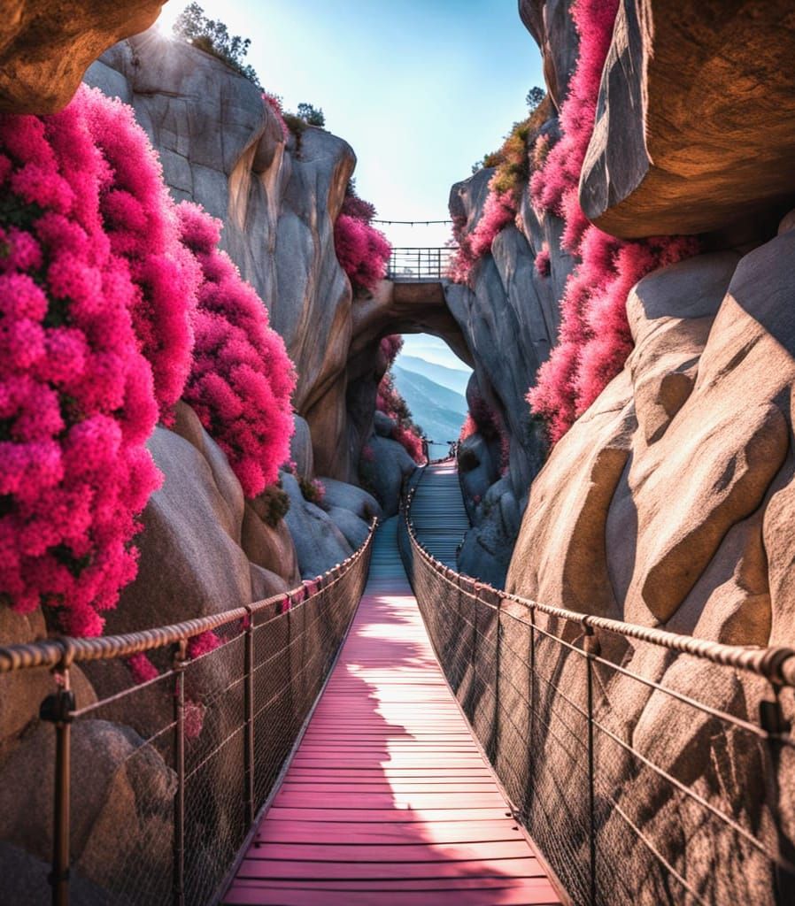 Intimate Gorge Landscape in Soft Pastel Light