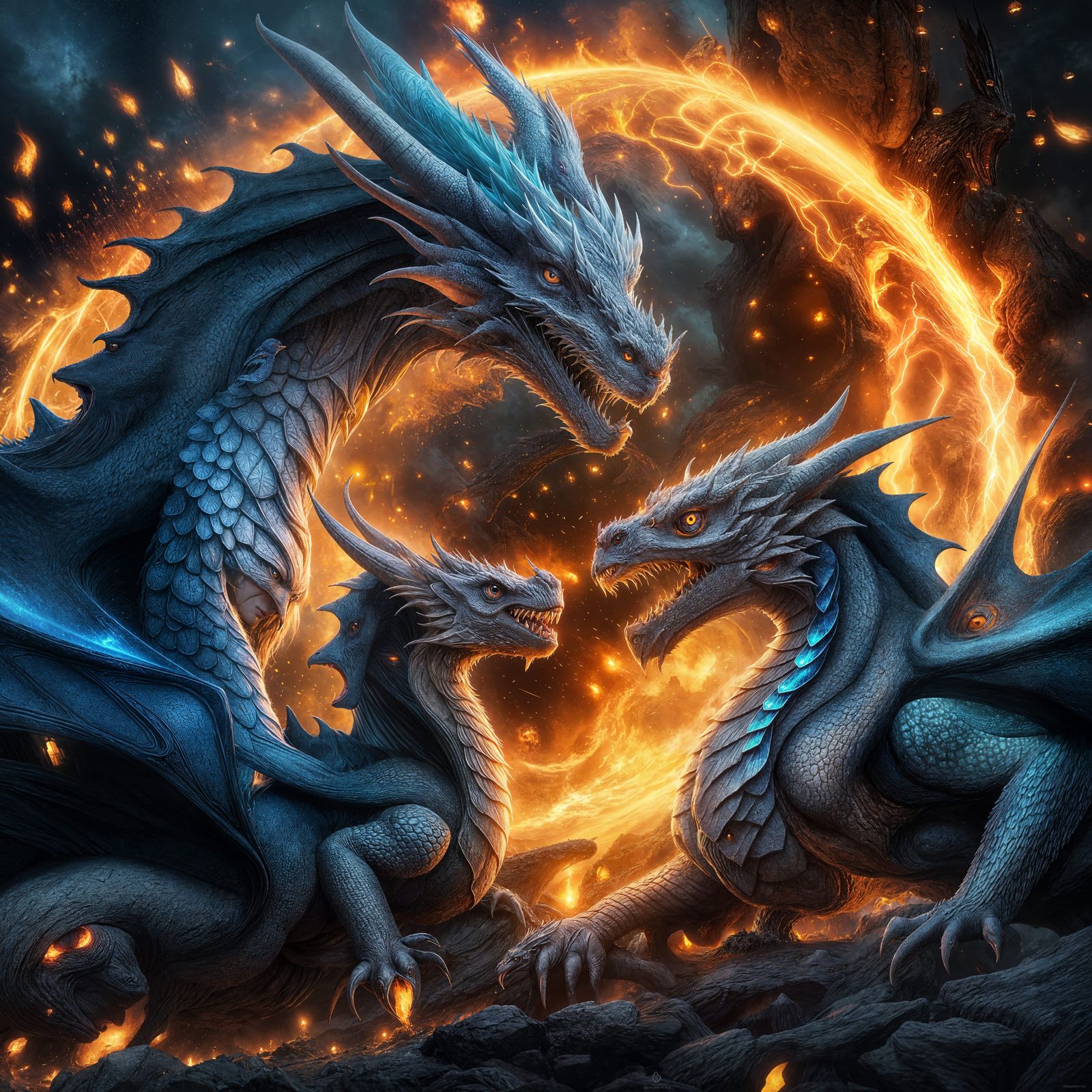 Baby Dragon Learns to Breathe Blue Fire