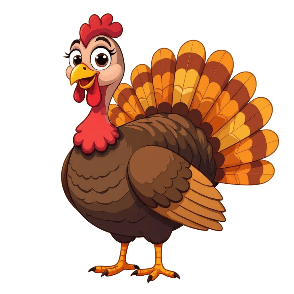 Classic 2D Animated Cartoon Turkey Illustration