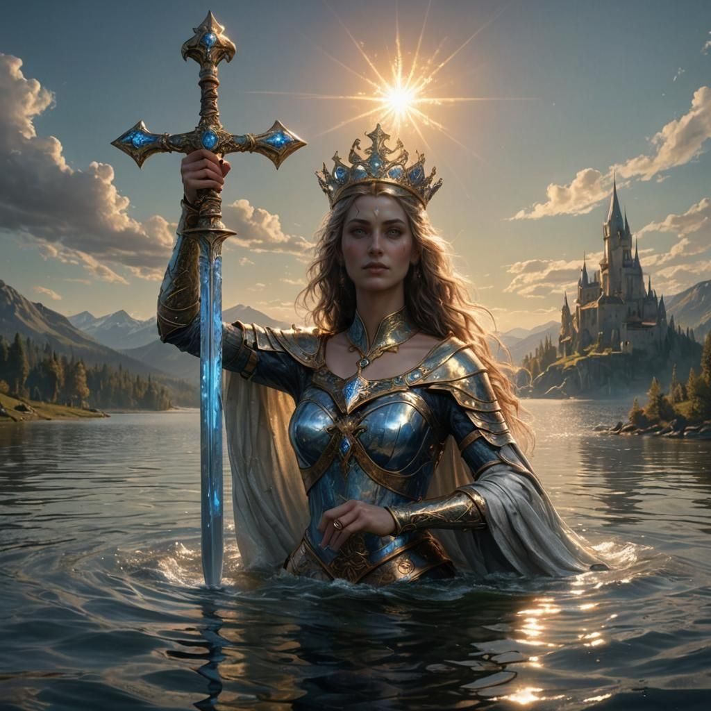 Lady of the Lake: Excalibur in Dark Fantasy Style