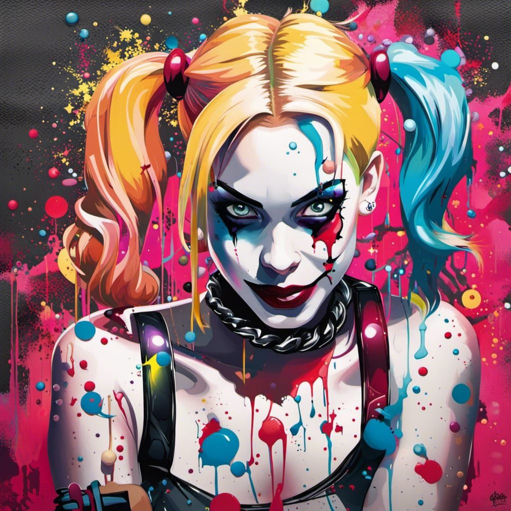 Harley Quinn Graffiti Art in Street Style