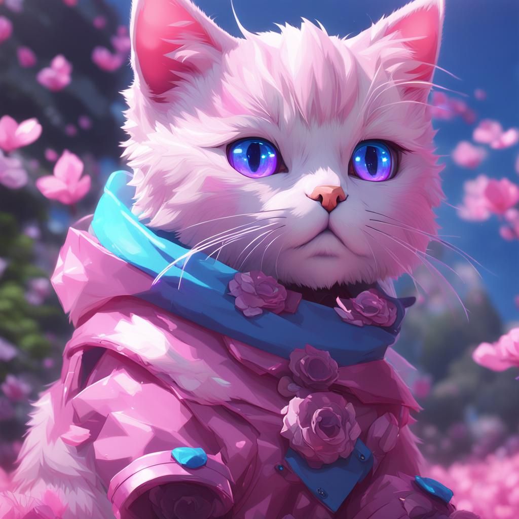 Pink Kitty in Detailed 3D Anime Art
