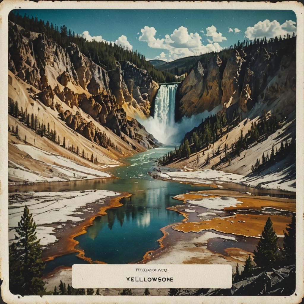 Yellowstone National Park: Vintage Polaroid Photograph