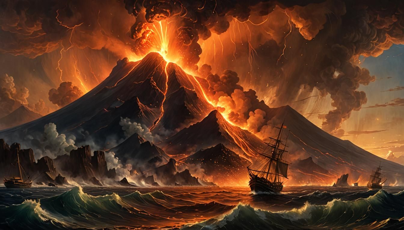 Krakatoa Eruption: Volcanic Fury at Sea
