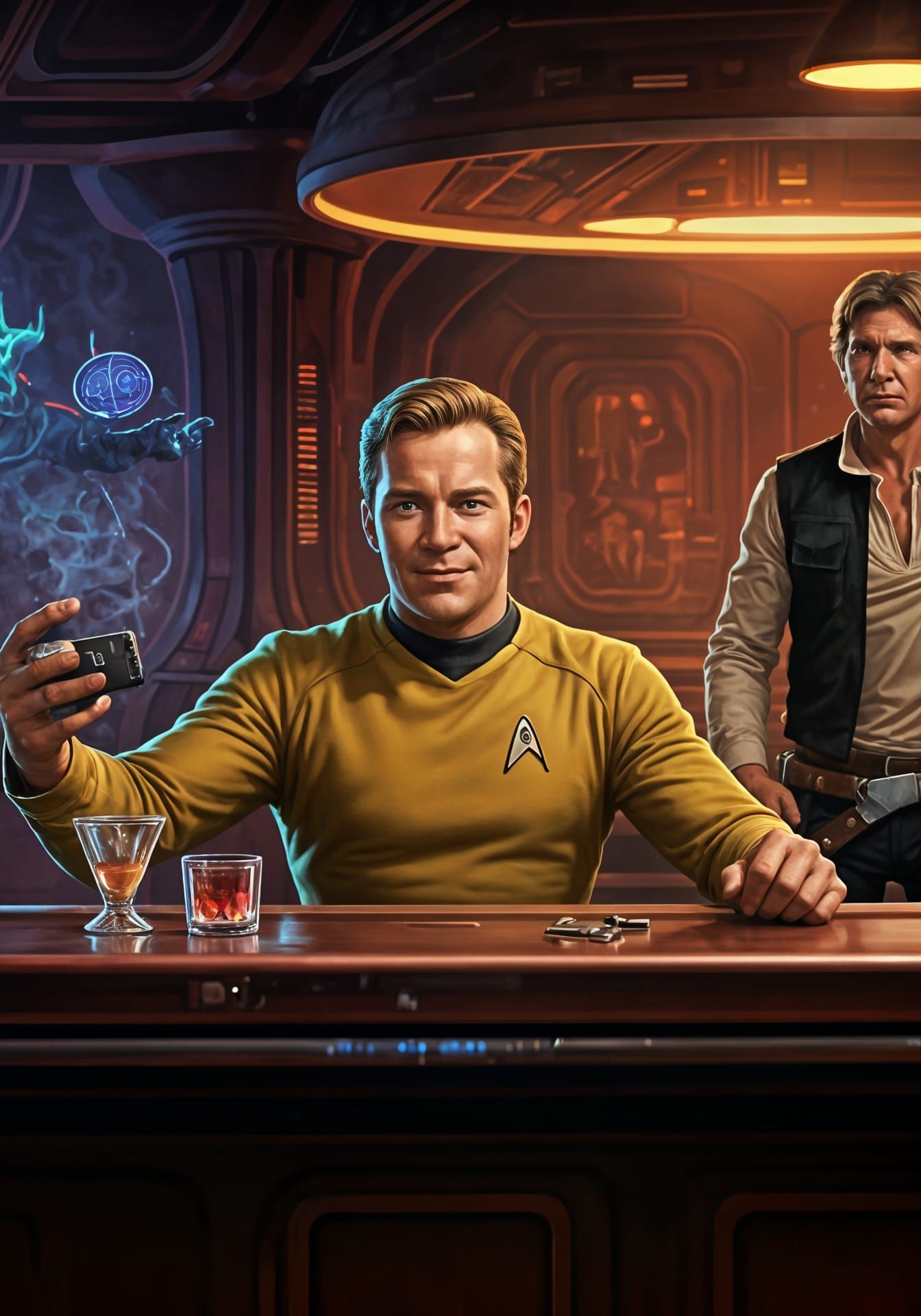 Captain Kirk Selfie Photobombed by Han Solo