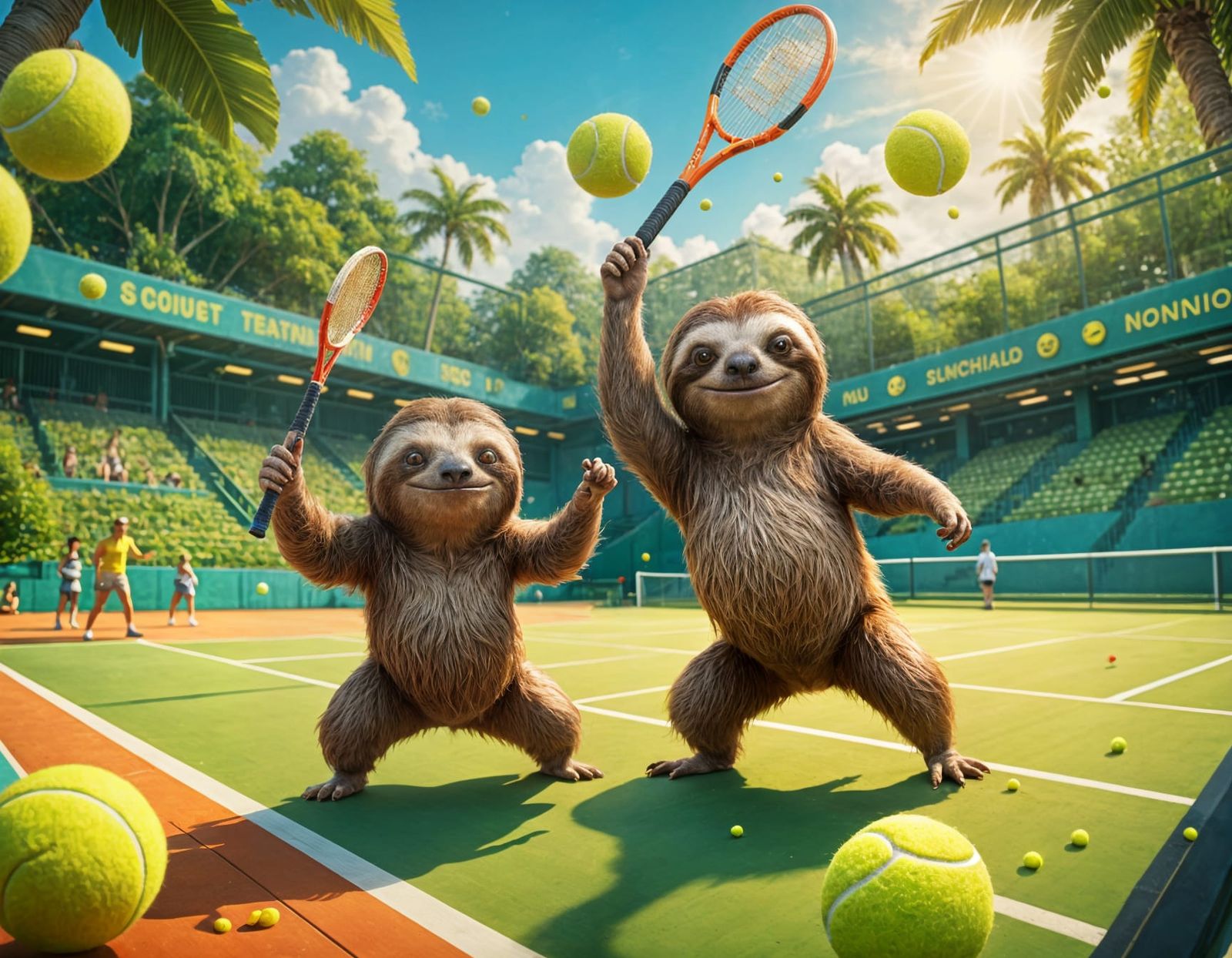 Sloths Play Tennis: An Anthropomorphic Match