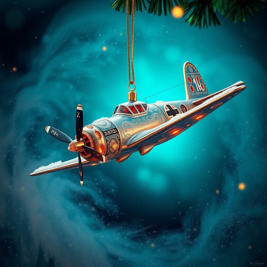 Curtiss P-40 Fighter Christmas Tree Ornament