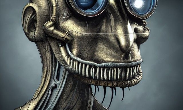Detailed Clockwork Monkey in Biopunk Style