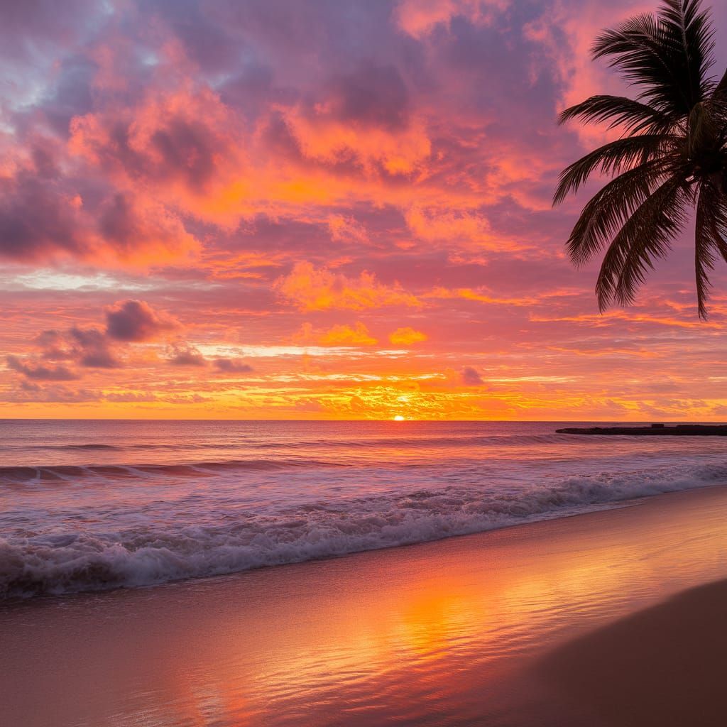 Golden Sunset Over Serene Ocean in Vibrant Color