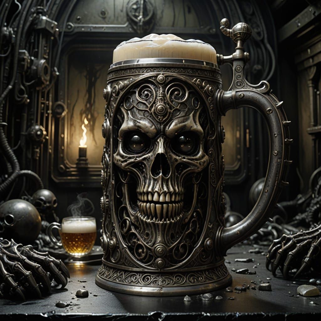 Surreal Crystal Tankard in Cyberpunk Style