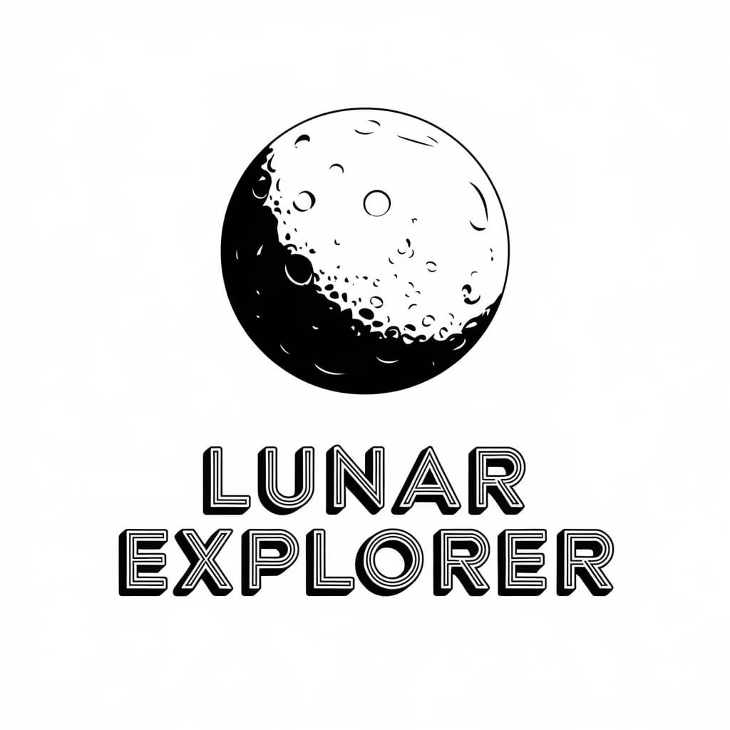 Lunar Explorer: Minimalist Moon Vector Graphic