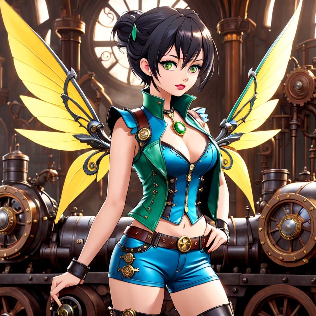 Steampunk Tinkerbell in Clockwork Wings, Oz Emerald City
