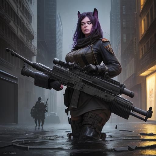 French Bulldog and Soldier in Manhattan, Hyperdetailed Art