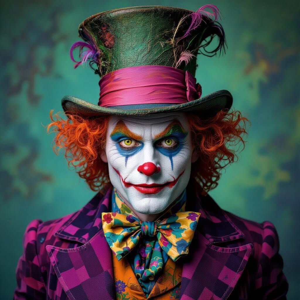 Mad Hatter in Psychedelic Colors: Hyper Realistic Portrait
