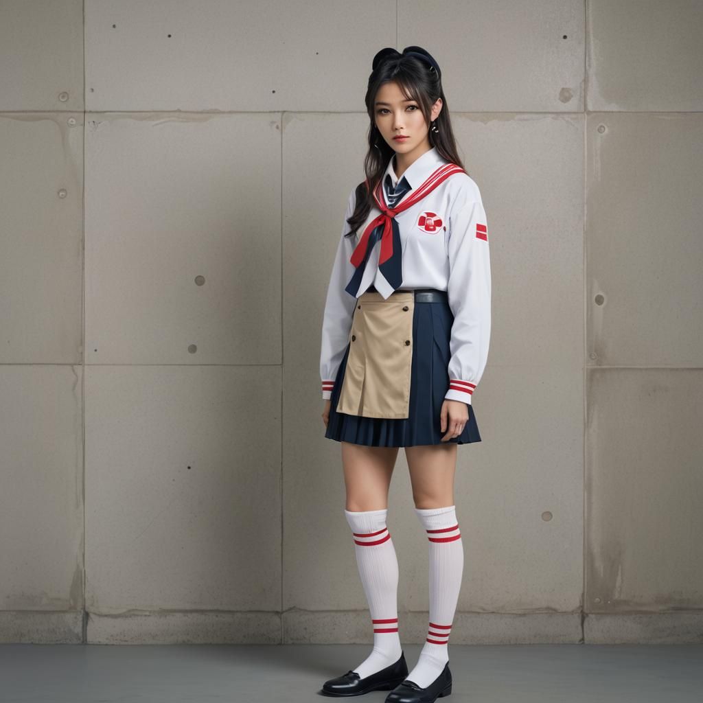 Japanese Woman in Cosplay, Avedon-Inspired Portrait