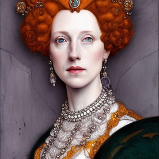 Queen Elizabeth I Portrait in Renaissance Style