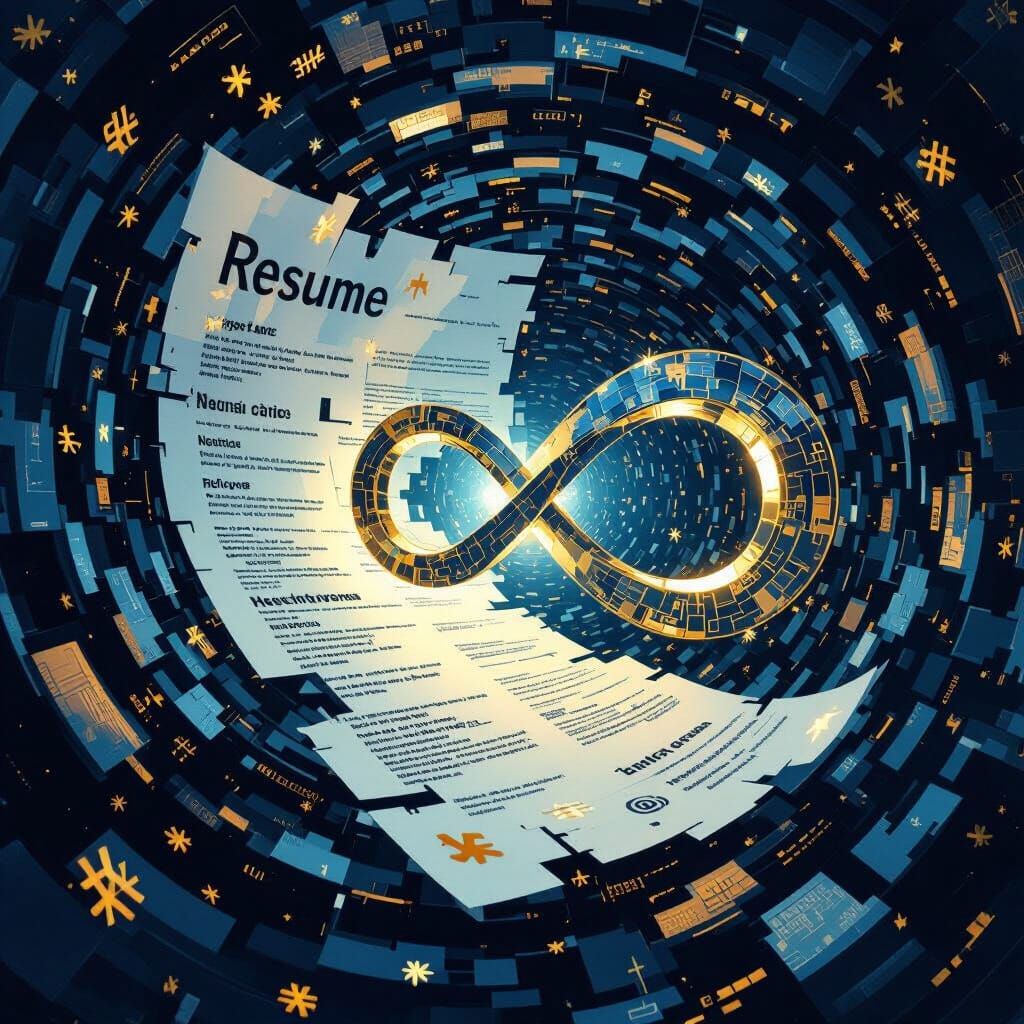 Abstract Digital Art: Infinite Resume Vortex