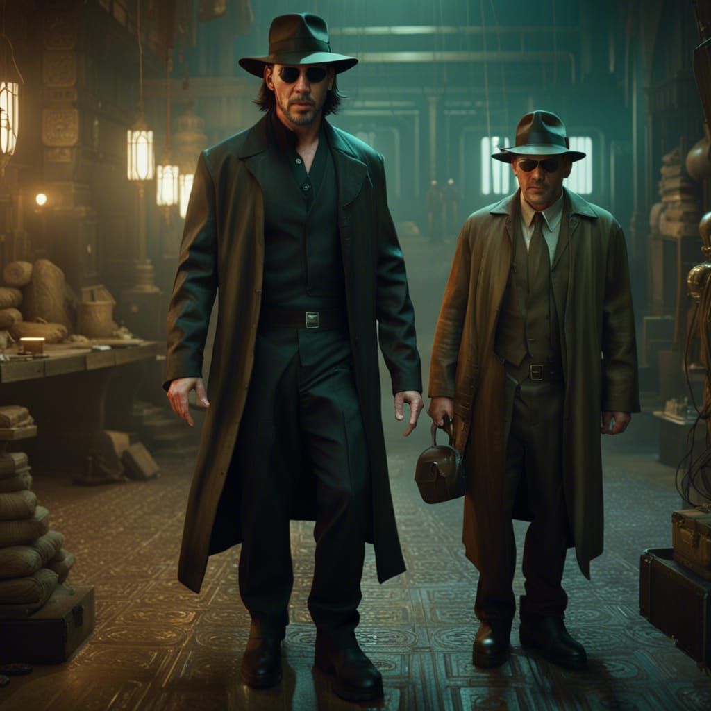 Keanu Reeves and Indiana Jones in the Matrix