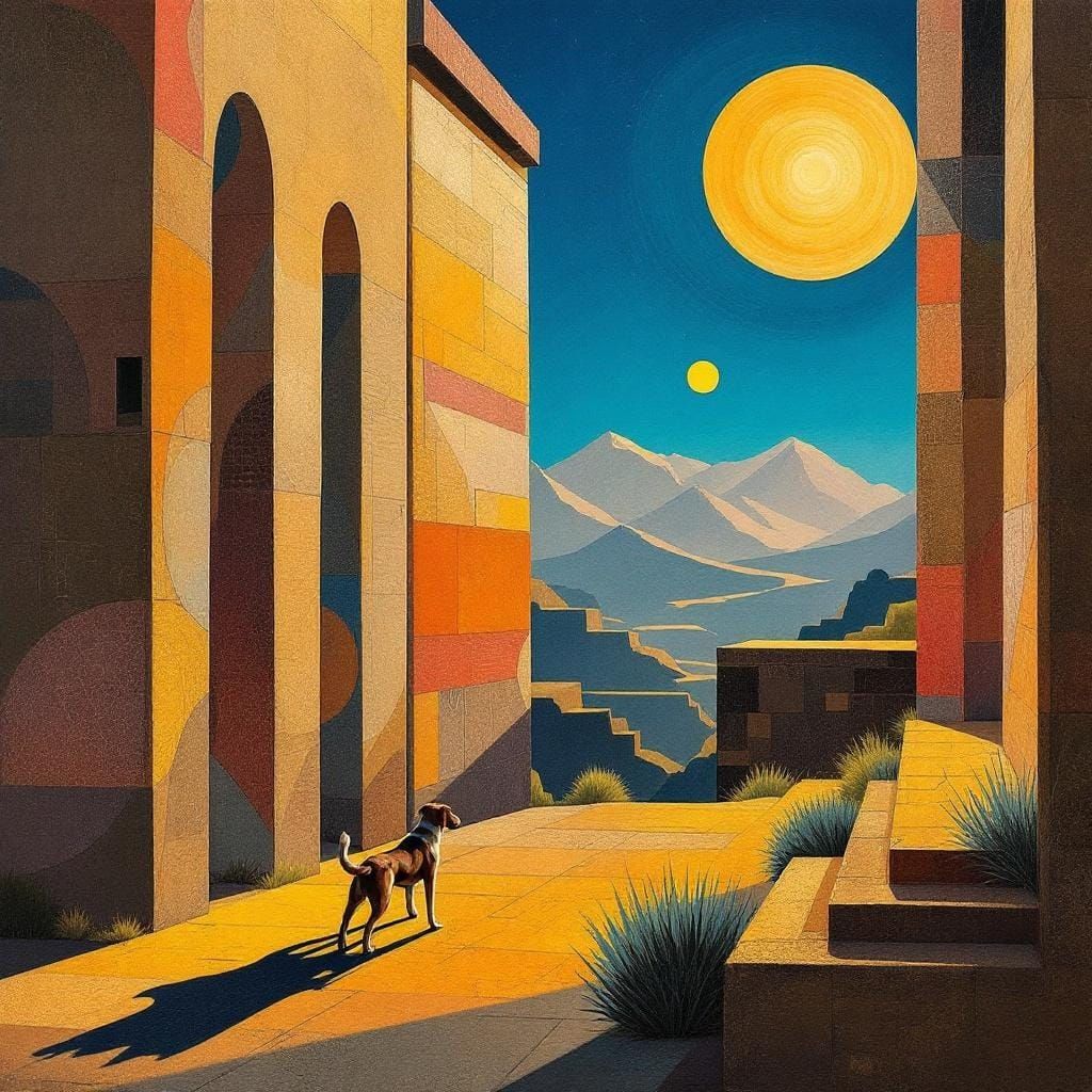 Inca Art Fusion with Geometric Symbolism