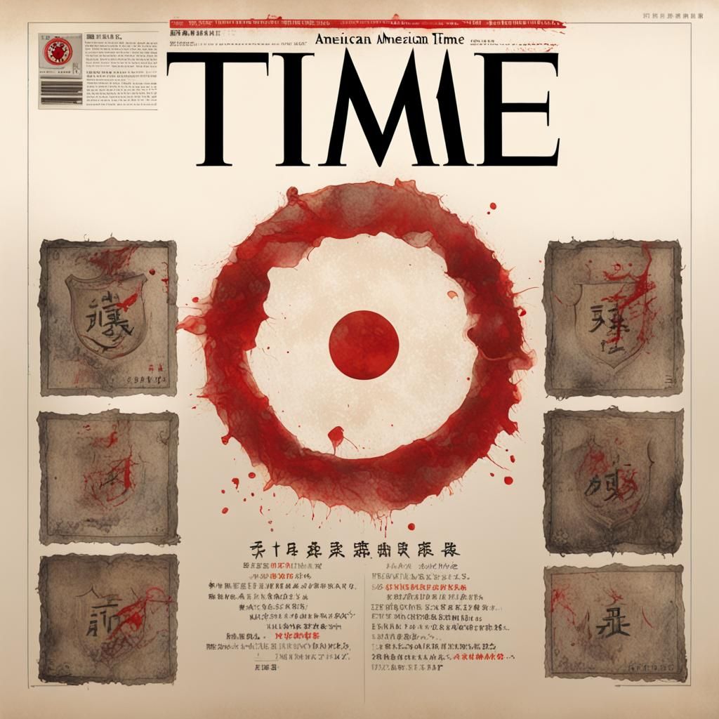 Magazine Cover with Blood-Stained Shield