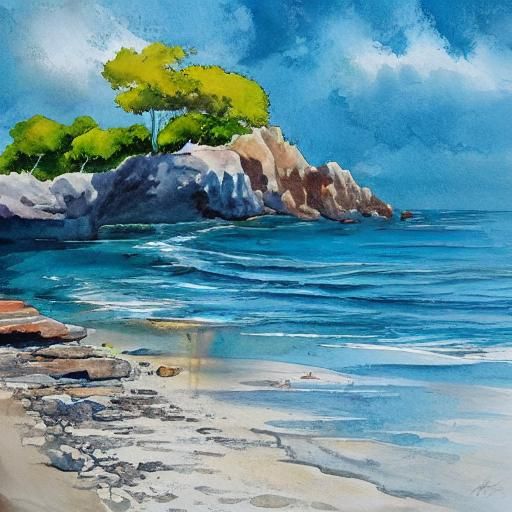 High Contrast Beach Painting