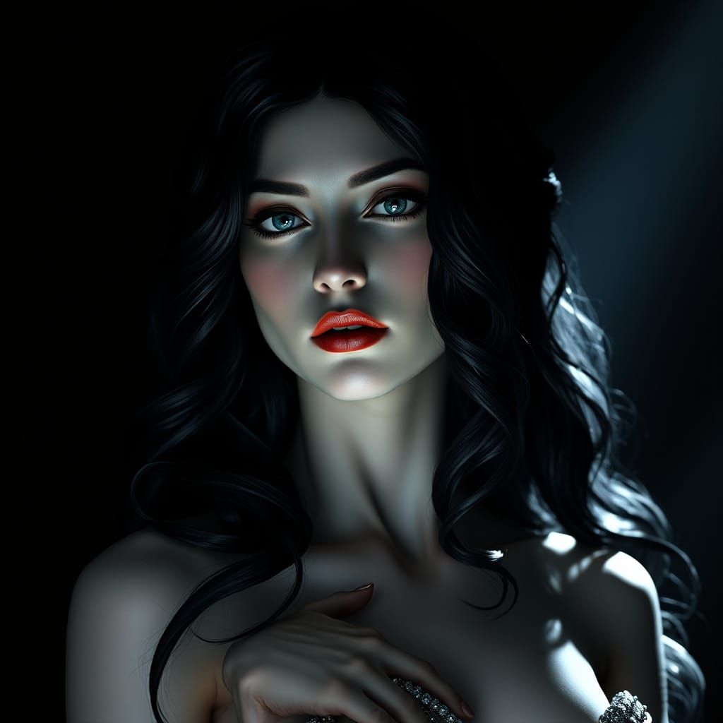 Gothic Goddess in Ethereal Beauty