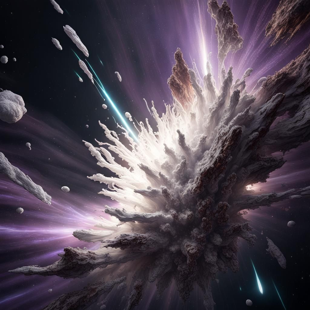 Luminescent Explosion in Deep Space: Digital Art