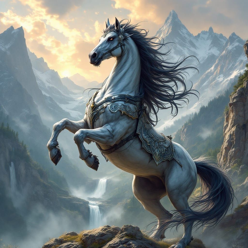 Majestic Female Centaur in Battle-Ready Pose