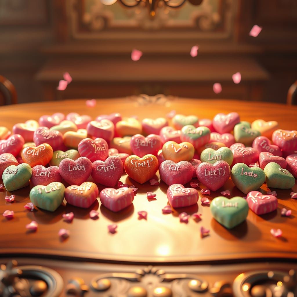 Whimsical Candy Hearts Spell Out Wondrous Words in a Fantast...