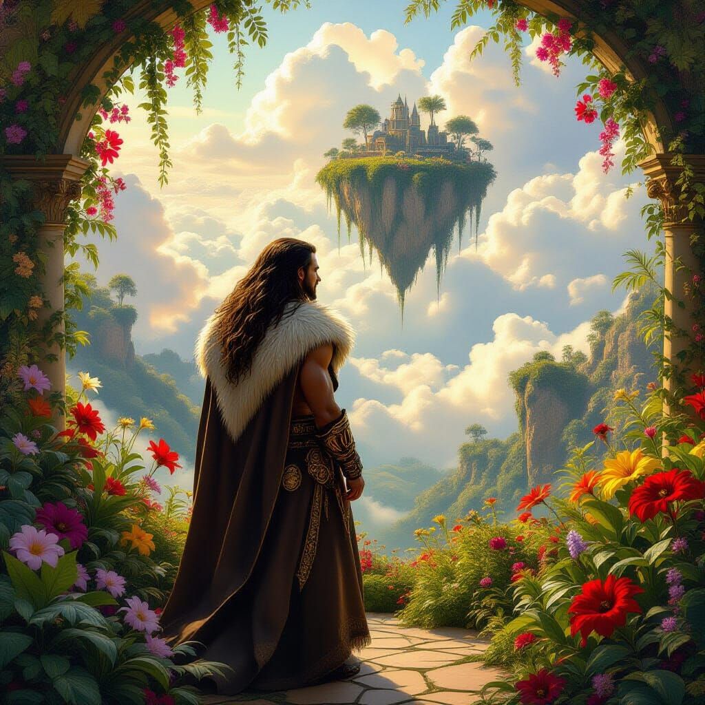 Floating Island Garden: Ethereal Fantasy Art