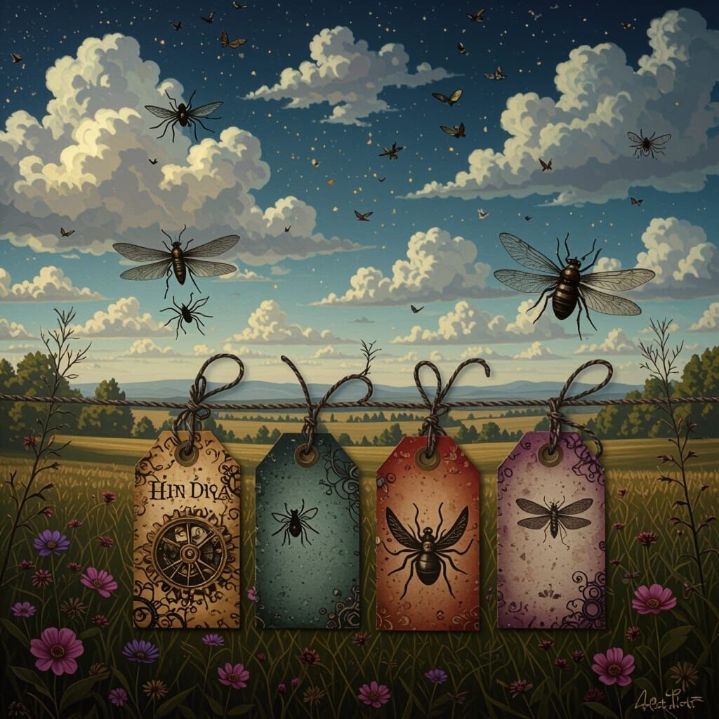 Steampunk Vellum Paper with Gothic Art and Insects