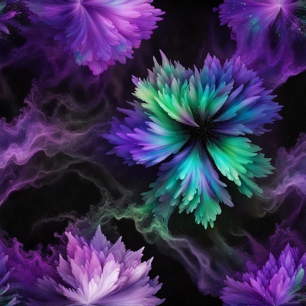 Holographic Raven in Prismatic Ink Cosmos