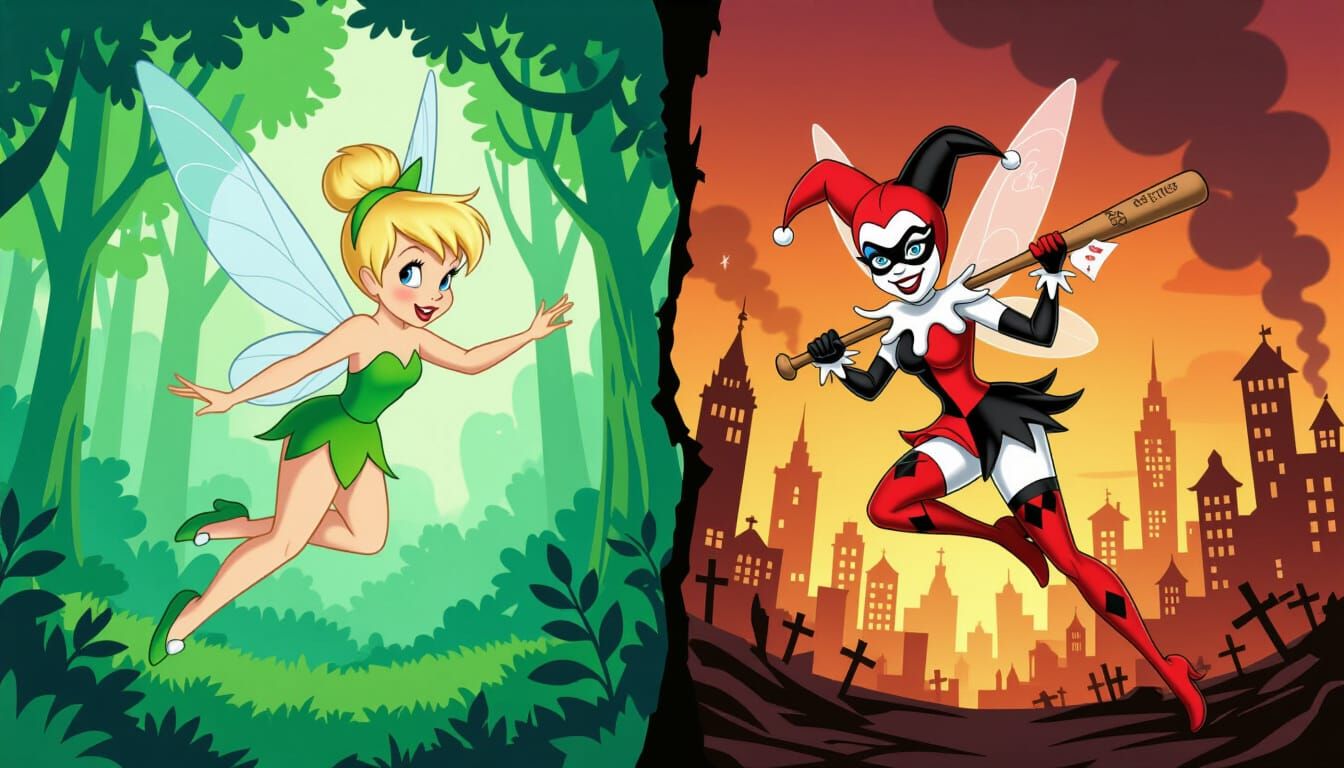 Tinkerbell Split Image: Forest Pixie vs. Burton-esque Harley...